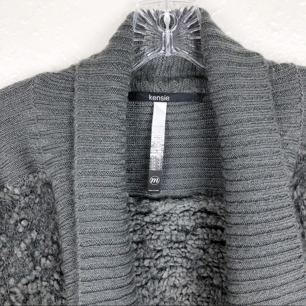 Kensie Chunky Knit Drape‎ Open Front Cardigan M